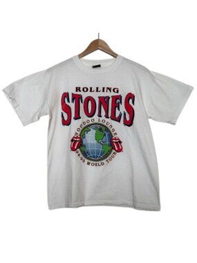Vintage 1994 Rolling Stones Voodoo Lounge World Tour Tee Brockum USA White Large